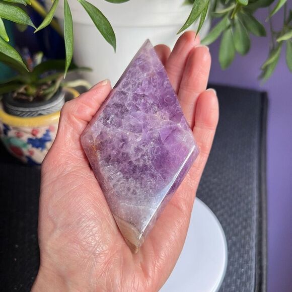 Amethyst Crazy Lace Crystal Diamond / Rhombus - Picture 2 of 10